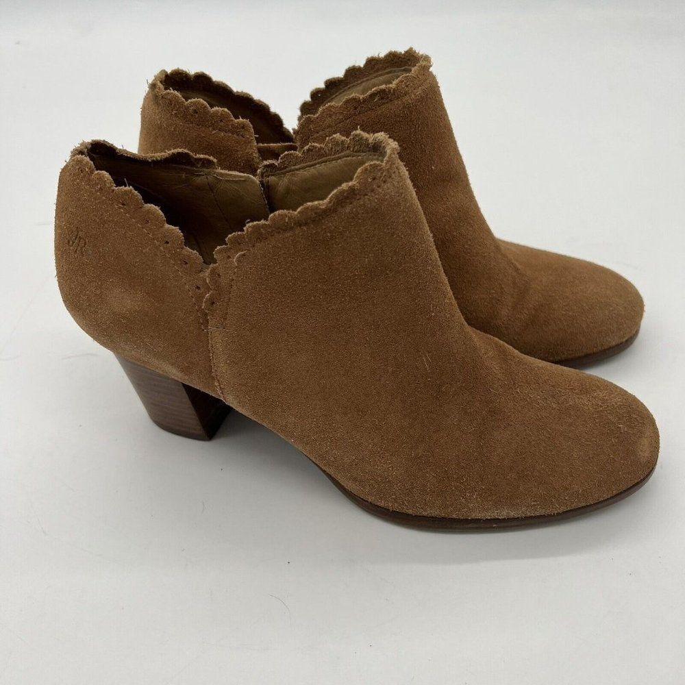 Jack Rogers Marianne Suede Oak Brown Ankle/Short Boots Booties sz 7